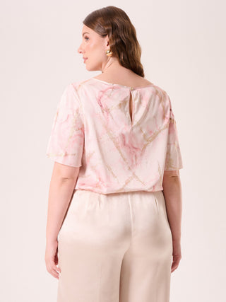 Marbled Pink Curvy Bouse