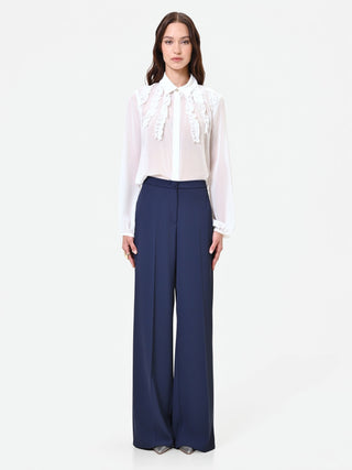 Fluid Navy Palazzo Trousers