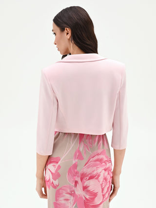 Giacca corta aperta rosa pastello