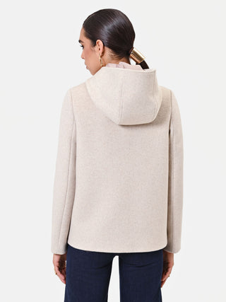 Giacca tortora beige con cappuccio