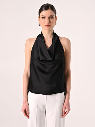 Black Satin Top