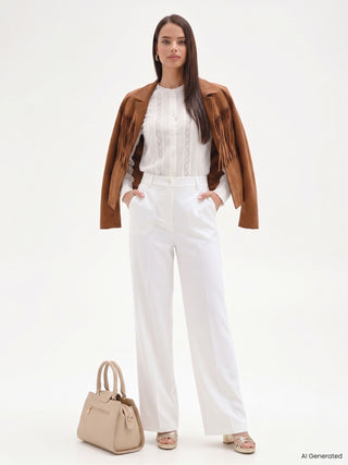 White linen trousers