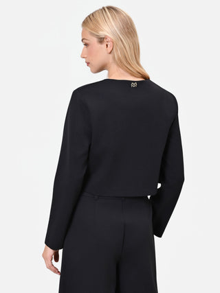 Black Cropped Punto Milano Jacket