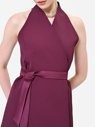 Gilet bordeaux rosso con cintura in vita
