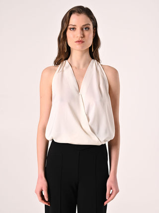 White Satin Halterneck Top