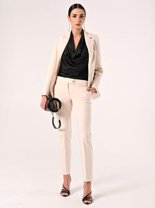 Light Beige Trousers in Technical Fabric