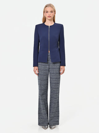 Marineblaue Jacke aus Scuba-Crêpe