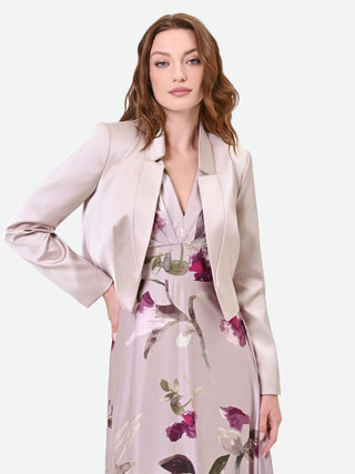 Taupe Beige Satin Bolero