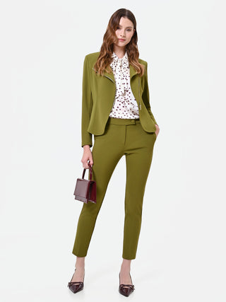 Pantaloni a sigaretta verde olio
