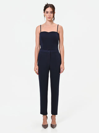 Pantalone Studio in crepe blu navy