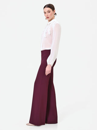 Pantalone a palazzo bordeaux