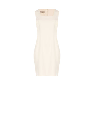 Sheath Dress in Light Beige Technical Fabric