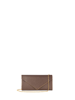 Pochette marrone con texture glitterata