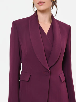 Einreihiger Studio-Blazer aus bordeauxrotem Crêpe