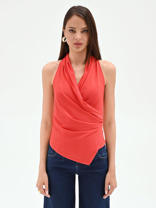 Strawberry Red Crossover Top