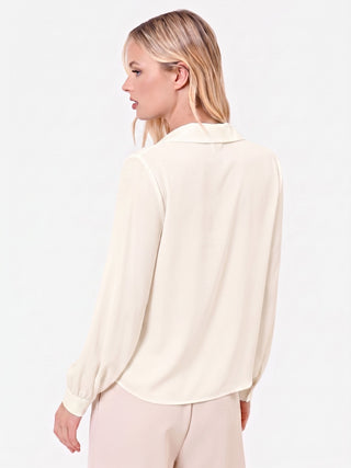 White blouse with satin crossover