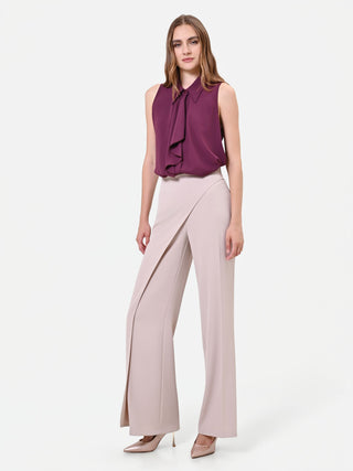 Flowy Asymmetric Trousers in Taupe