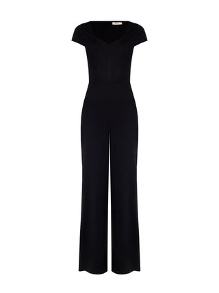 Tuta nera con maniche corte