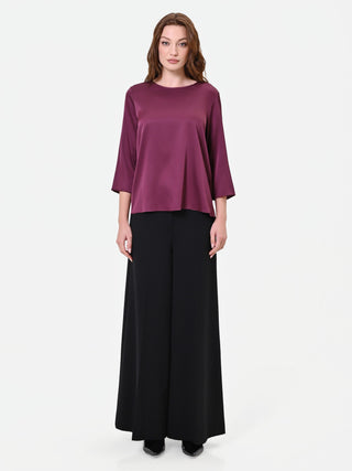 Blouse en satin rouge bordeaux