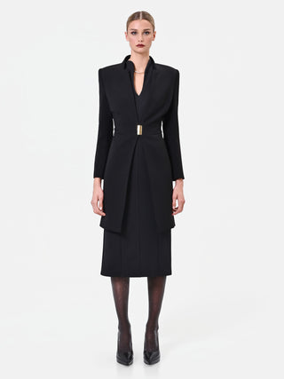 Black Coat with Gold Buckle
