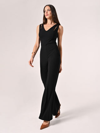 Black Jumpsuit with Cut-out Detail
