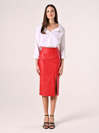 Red Faux Leather Jacket