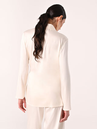White Jacket in Viscose Satin