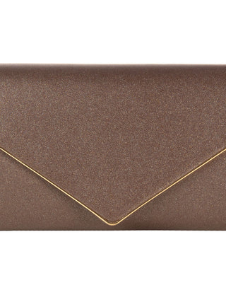 Pochette marrone con texture glitterata