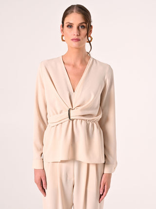 Textured Beige Blouse