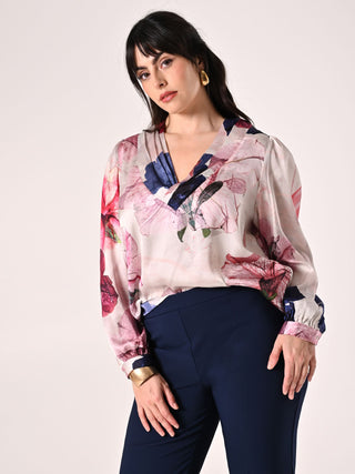 Curvy Floral-print Blouse