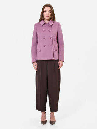 Manteau court croisé vieux rose