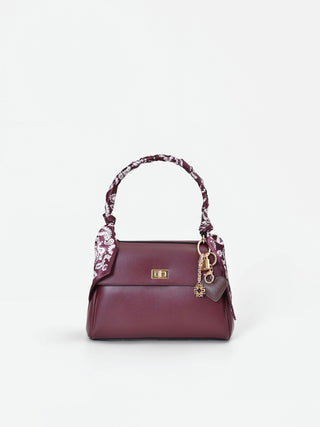 Borsa a mano bordeaux con foulard