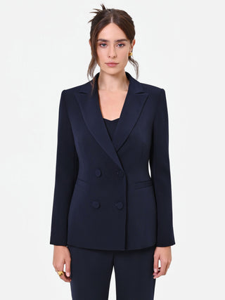 Giacca Studio doppiopetto gessata blu navy
