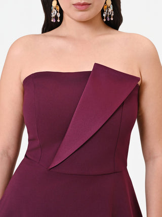 Top Curvy  bustier bordeaux rosso con baschina