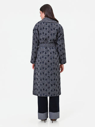 Navy Blue Wrap Coat