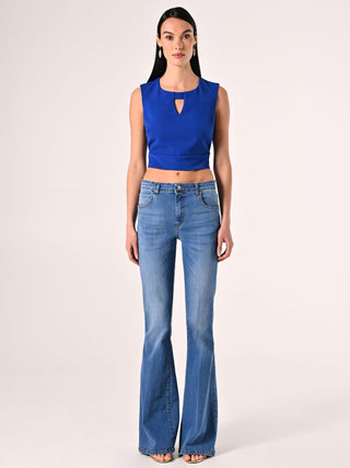 China Blue Crop Top