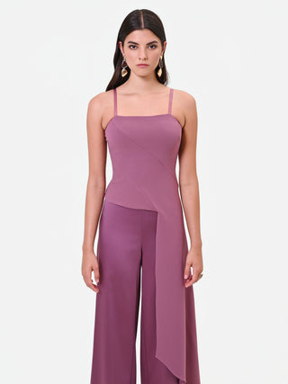 Antique Pink Asymmetric Scuba Crepe Top