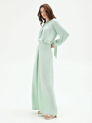 Pantaloni palazzo verde menta