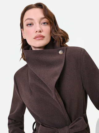 Long Dark Brown Wrap Coat