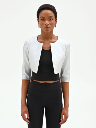 Boléro argenté effet métallisé