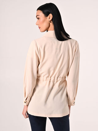 Giacca Beige effetto Goffrato