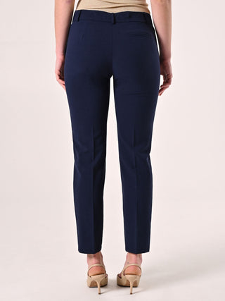 Blue Viscose-Blend Pants
