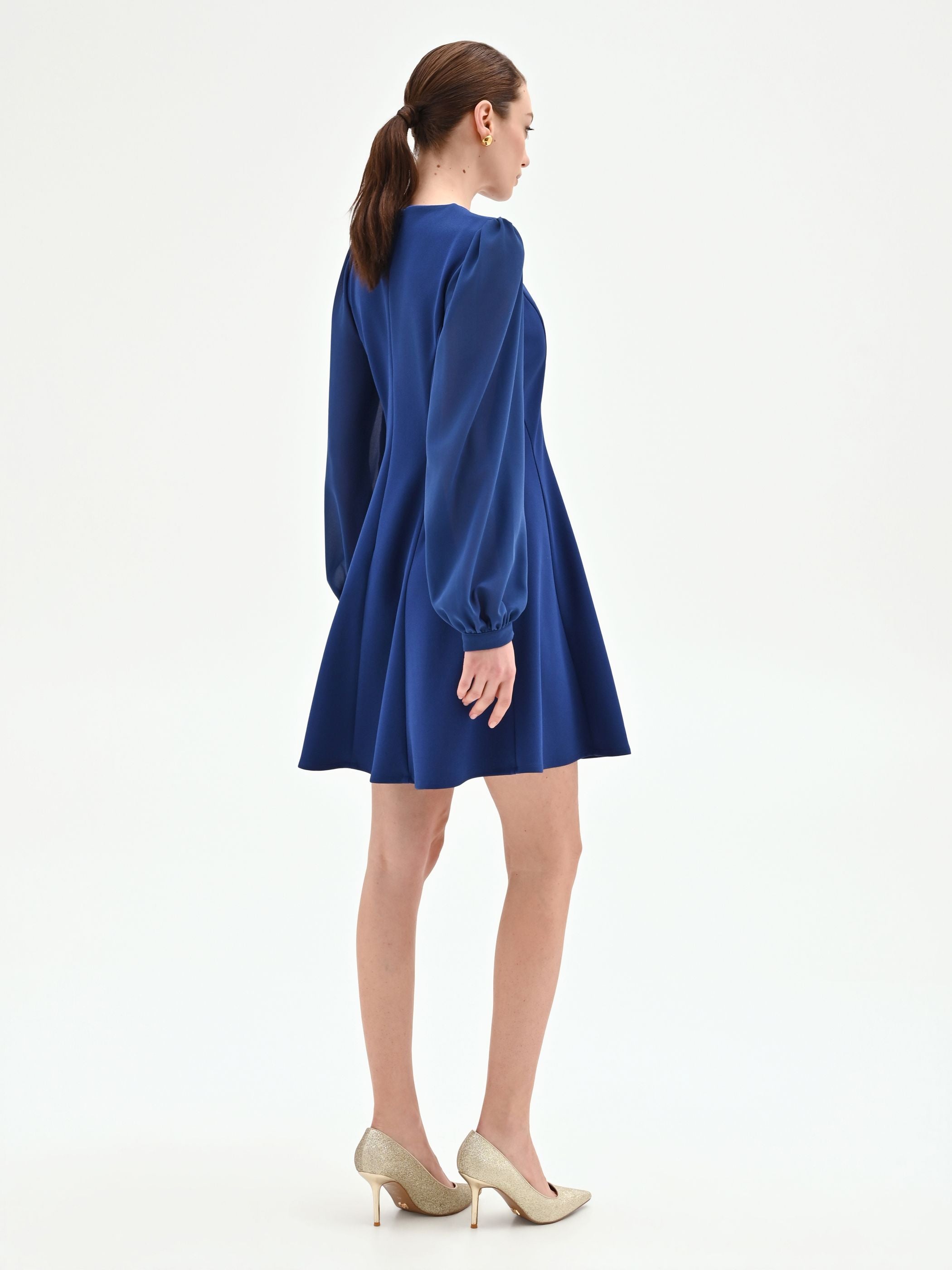 YMING T-Shirt Donna Manica Corta Girocollo - Tunica Casual Lunga Al Ginocchio, Colore Blu Marino, Taglia M, Tessuto Morbido E Traspirante
