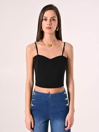 Top en tissu technique noir