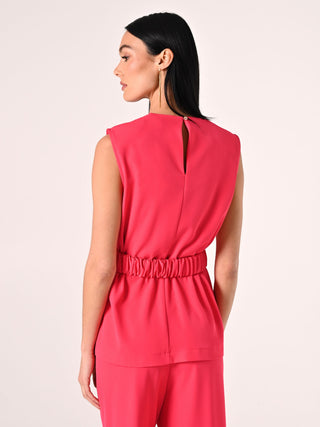 Fuchsia Cady Blouse with Belt