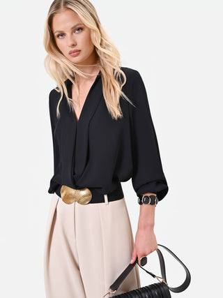 Wide Black Belt with Designer Buckle