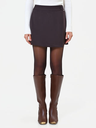 Dark Brown Asymmetric Skort