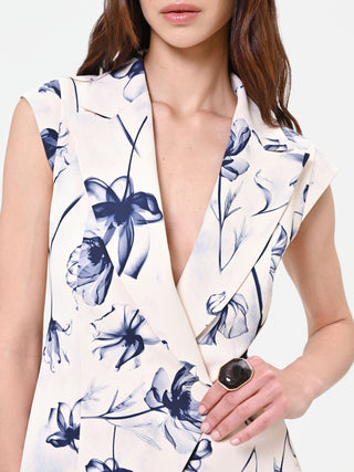 Navy Floral Print Gilet