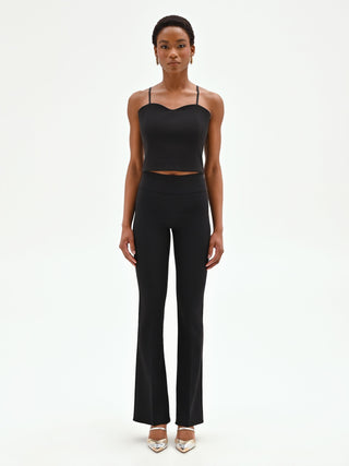 Black Flared Technical Trousers