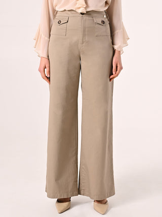 Pantaloni Beige con Patte
